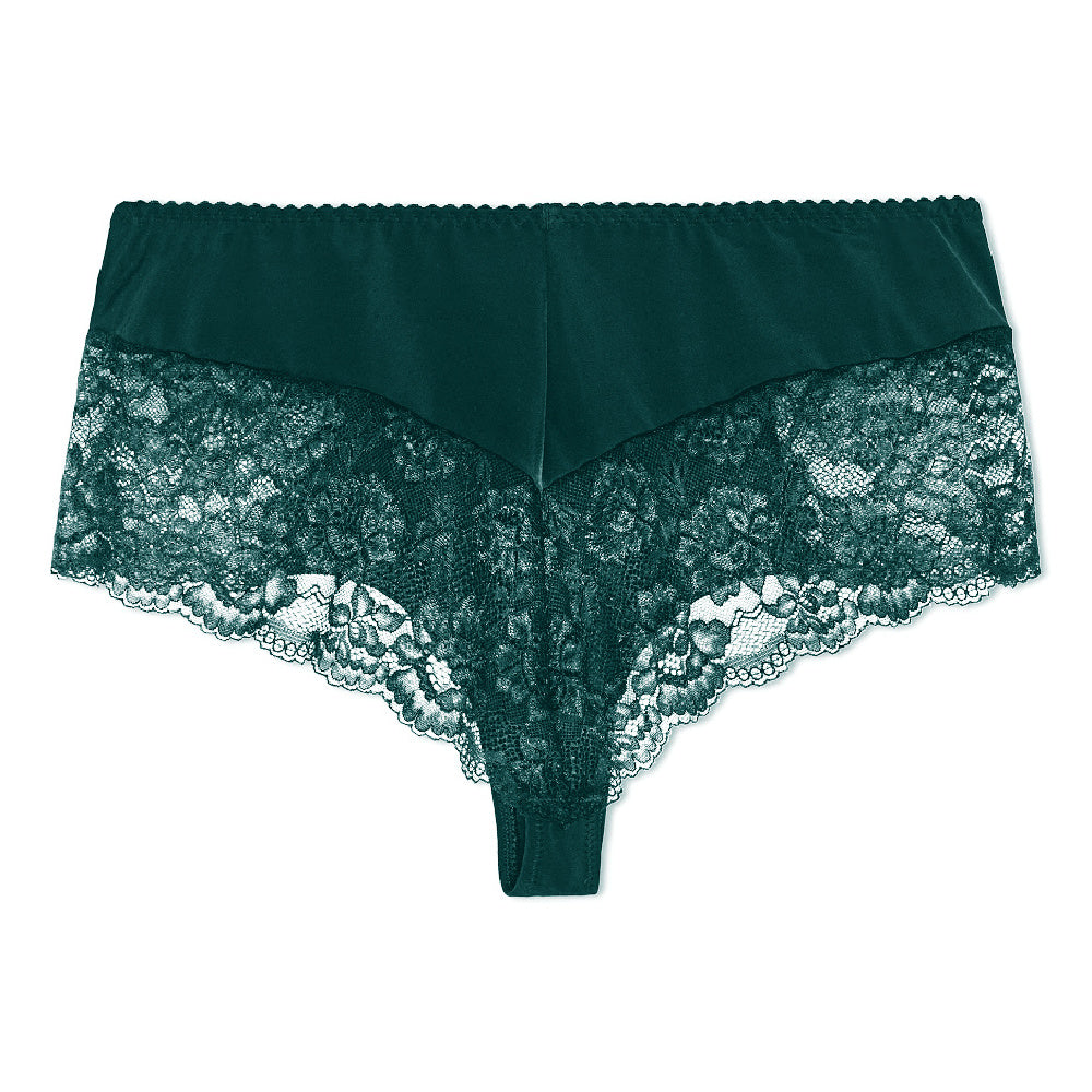 Floral Luxury Thong Emerald Green